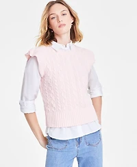 On 34th Women's Cable-Knit Flutter-Sleeve Sweater, Exclusively at Macy's