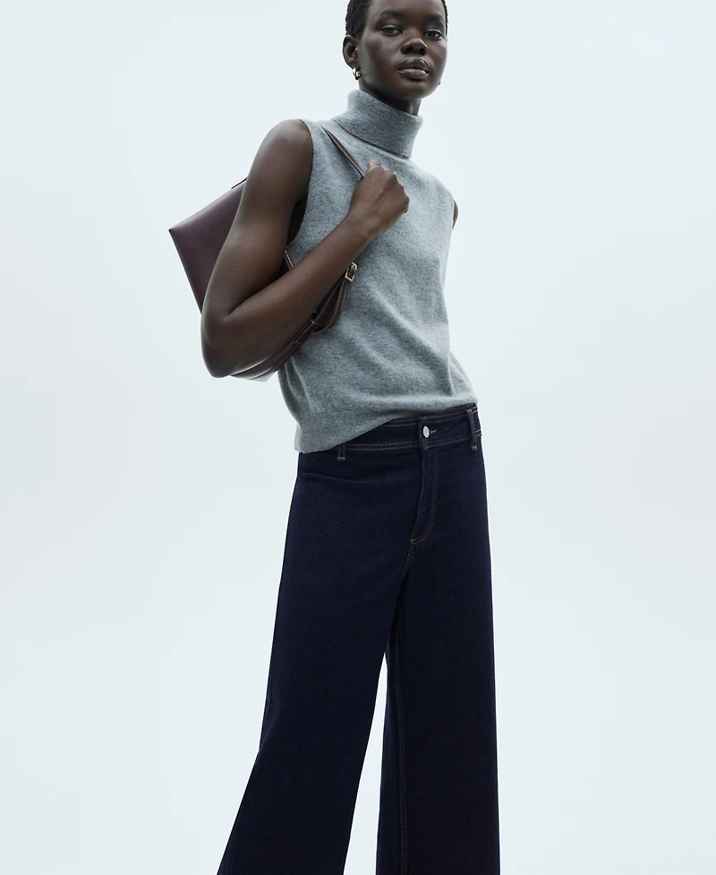 Mango Women's Catherin Culotte High-Rise Jeans
