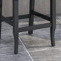 Set of 2 Wingback Counter Stools with Button-Tufted Back & Nailhead Accents-The Pop Home