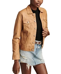 Lucky Brand Leather Trucker Jacket