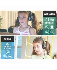Mee audio KidJamz KJ55BT Safe Listening Bluetooth Wireless Headphones for Kids w/ Led Lights