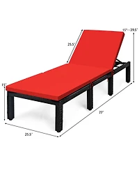 Gouun Patio Rattan Cushioned Height Adjustable Lounge ChairOff