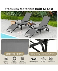 Gouun 2-in-1 Outdoor Rocking Chair with 4-Position Adjustable Backrest for Patio Porch Poolside