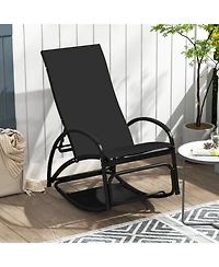 Gouun 2-in-1 Outdoor Rocking Chair with 4-Position Adjustable Backrest for Patio Porch Poolside