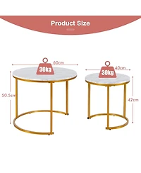 Gouun Set of 2 Modern Round Stacking Nesting Tables