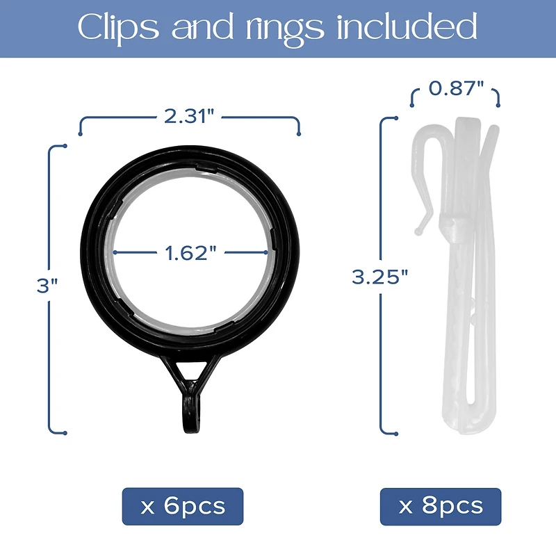 Awesome Home Madison Pinch Pleat Single Curtain Panel with Hooks and Rings, 38"X84"