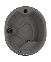 LifeSmart Key Largo Hot Tub Spa with 110 Volt Plug and Play and Led Light, Taupe
