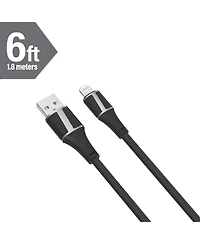 Brookstone Leather Tipped 6 Foot Mfi Certified Sync and Charge Lightning Cable