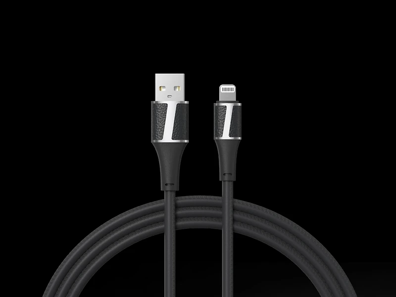 Brookstone Leather Tipped 6 Foot Mfi Certified Sync and Charge Lightning Cable