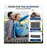 SereneLife Ultralight Sleeping Pad with Carrying Bag, Compact & Self-Inflating, Gray