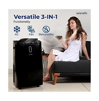 SereneLife Portable Air Conditioner, 14000 Btu, Dehumidifier & Fan Modes