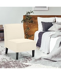 Gouun Modern Armless Accent Chair with Rubber Wood Legs