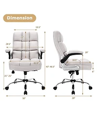 Gouun Adjustable Swivel Office Chair with High Back and Flip-up Arm