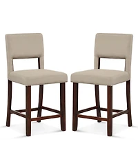 Gouun 2 Piece Bar Chair Set with Hollowed Back and Rubber Wood Legs
