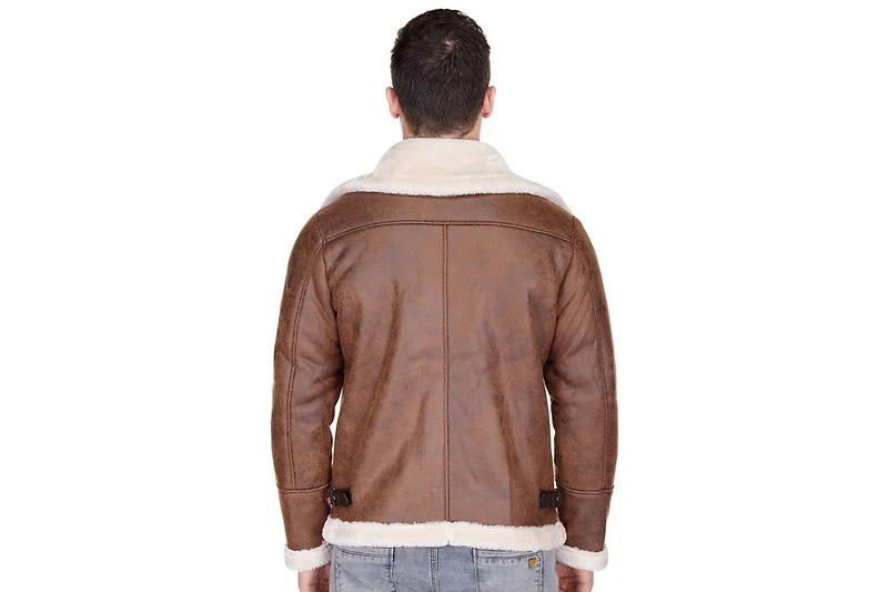 Braveman Men's Faux Shearling Bomber Jacket