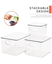 Sorbus 6 Piece Variety Pack Clear Acrylic Storage Bins with Handles and Lids