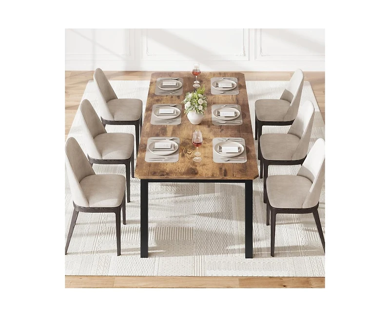 Industrial Dining Table for 68 People,78.7" Long Kitchen Table, Wood Dining Table, Kitchen & Dining Room Table,Rectangle Dining Room Table for 6