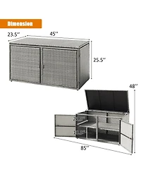 Gouun 88 Gallon Garden Patio Rattan Storage Container Box