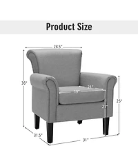 Gouun Upholstered Fabric Accent Chair with Adjustable Foot Pads