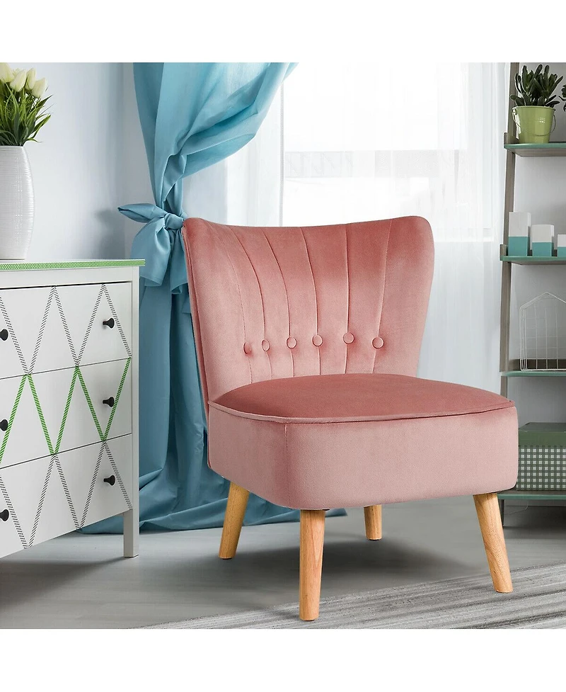 Gouun Armless Accent Chair Tufted Velvet Leisure Chair