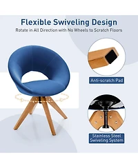 Gouun Swivel Accent Chair with Oversized Upholstered Seat for Home Office