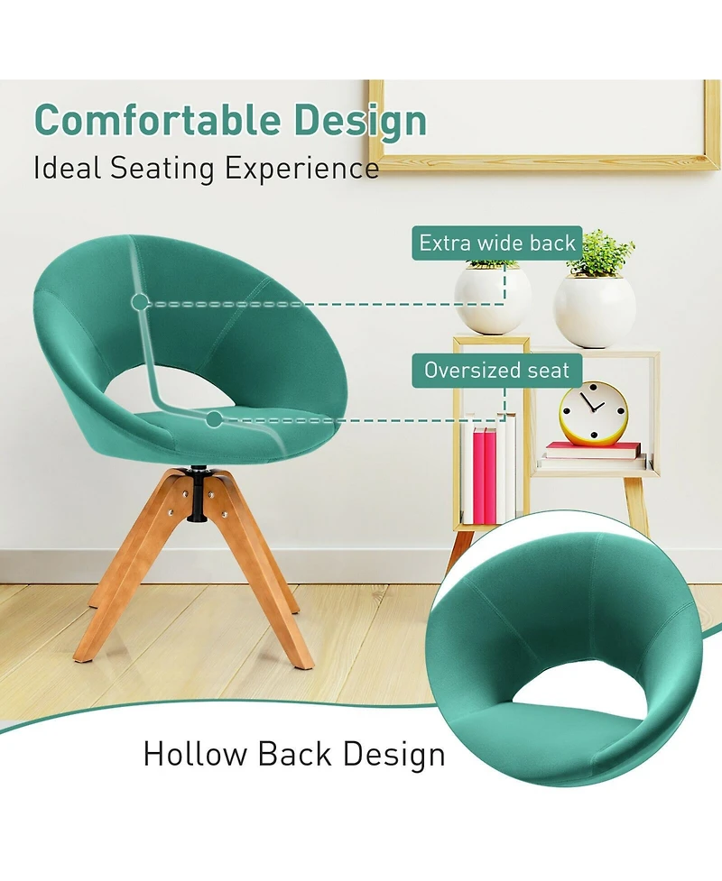 Gouun Swivel Accent Chair with Oversized Upholstered Seat for Home Office