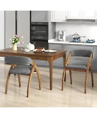 Gouun Dining Chair Set of 2 with Padded Cushion and Curved Back for Living Room