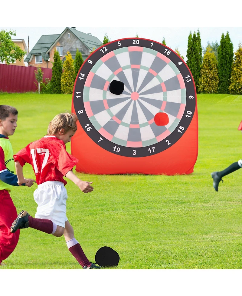 Gouun Large Dart Board for Kids with 4 Kick Balls