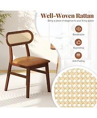Gouun Indoor Mid Century Wood Dining Chairs Set of 2 for Dining Room