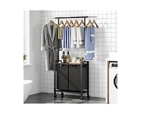 gaomon Laundry Sorter, Laundry Hamper 2-Section With Hanging Rack, Rolling Laundry Hamper With Removable Laundry Basket,Laundry Basket Organizer for L