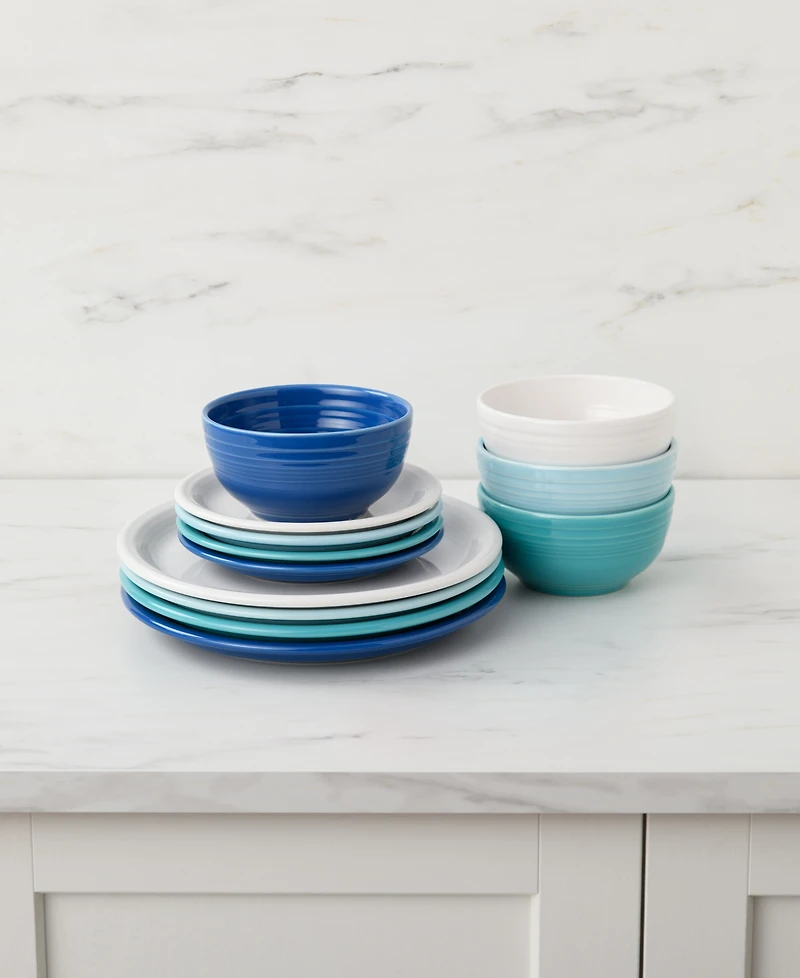 Fiesta Mixed Coastal Blues Bistro 12 Pc. Dinnerware Set, Service for 4