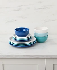 Fiesta Mixed Coastal Blues Bistro 12 Pc. Dinnerware Set, Service for 4