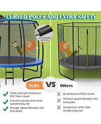 Gouun 12 Feet Recreational Trampoline with Basketball Hoop