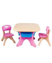 Gouun In/Outdoor 3-Piece Plastic Children Play Table & Chair Set