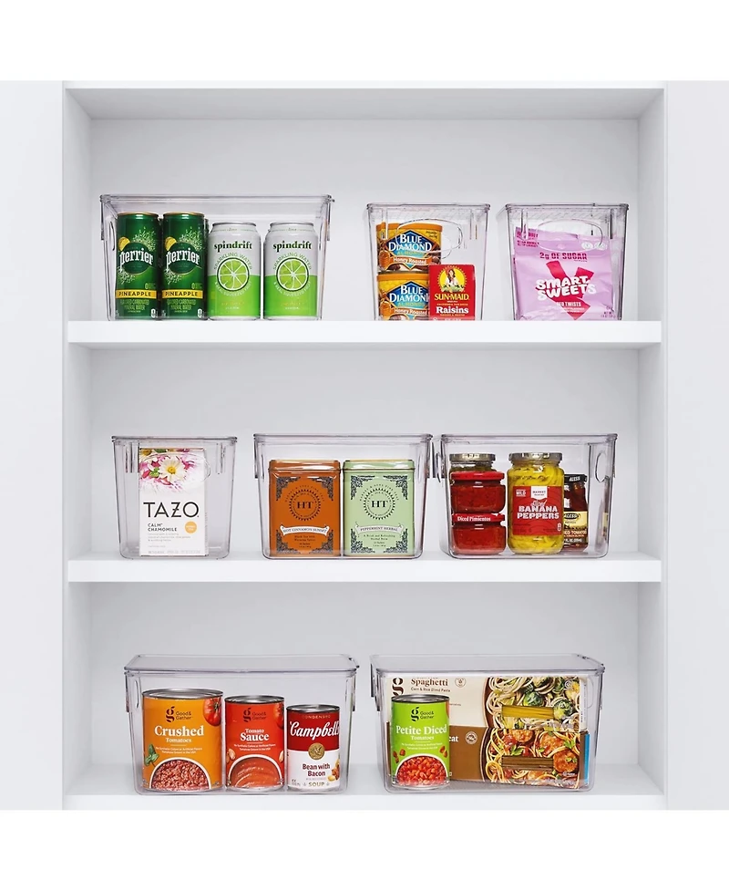 Sorbus 2-Pack Medium Clear Storage Bins with Handles