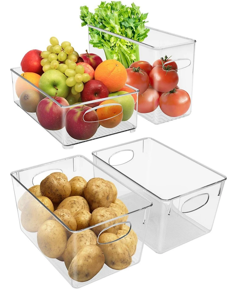 Sorbus 4-Piece Clear Plastic Container Bins