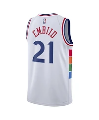 Nike Men's and Women's White Joel Embiid Philadelphia 76ers 2024/25 City Edition Finished Swingman Jersey