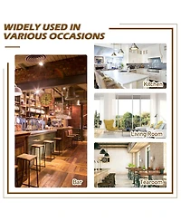 Gymax Set of BarStool 25.5'' Swivel Counter Height Dining Chair with Rubber Wood Legs