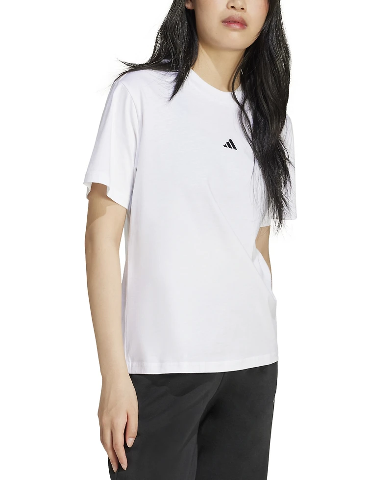 adidas Women's Short-Sleeve Cotton Crewneck Logo T-Shirt