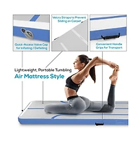 SereneLife 9.8 ft. Tumbling Gymnastics Inflatable Air Mat with Electric Air Pump, Blue