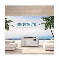 SereneLife 50,000 Btu Propane Gas Fire Pit Table with Lava Rocks and Cover