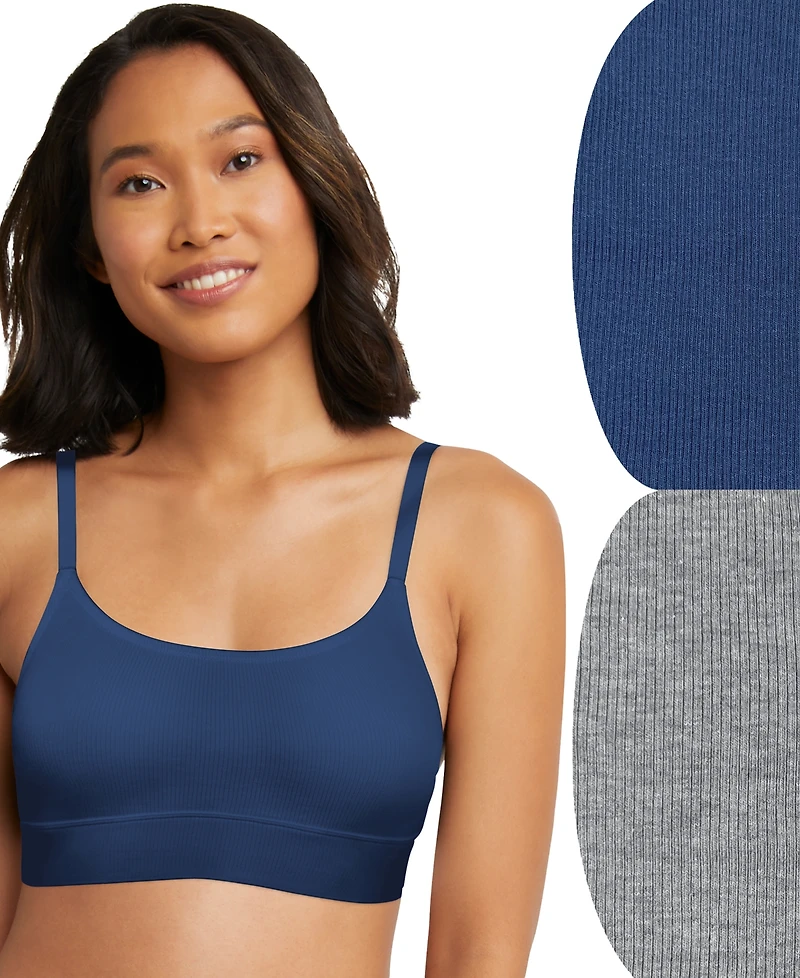 Hanes Women's 2-Pk. Originals Ultimate Longline Bralette DHO104