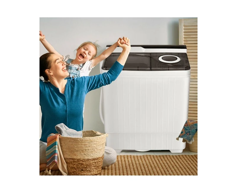 Gouun 26 Pound Portable Semi-automatic Washing Machine with Built-in Drain Pump