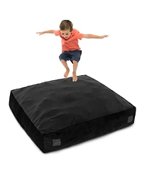 Gouun 57 x 57 Inch Crash Pad Sensory Mat with Foam Blocks and Washable Velvet Cover