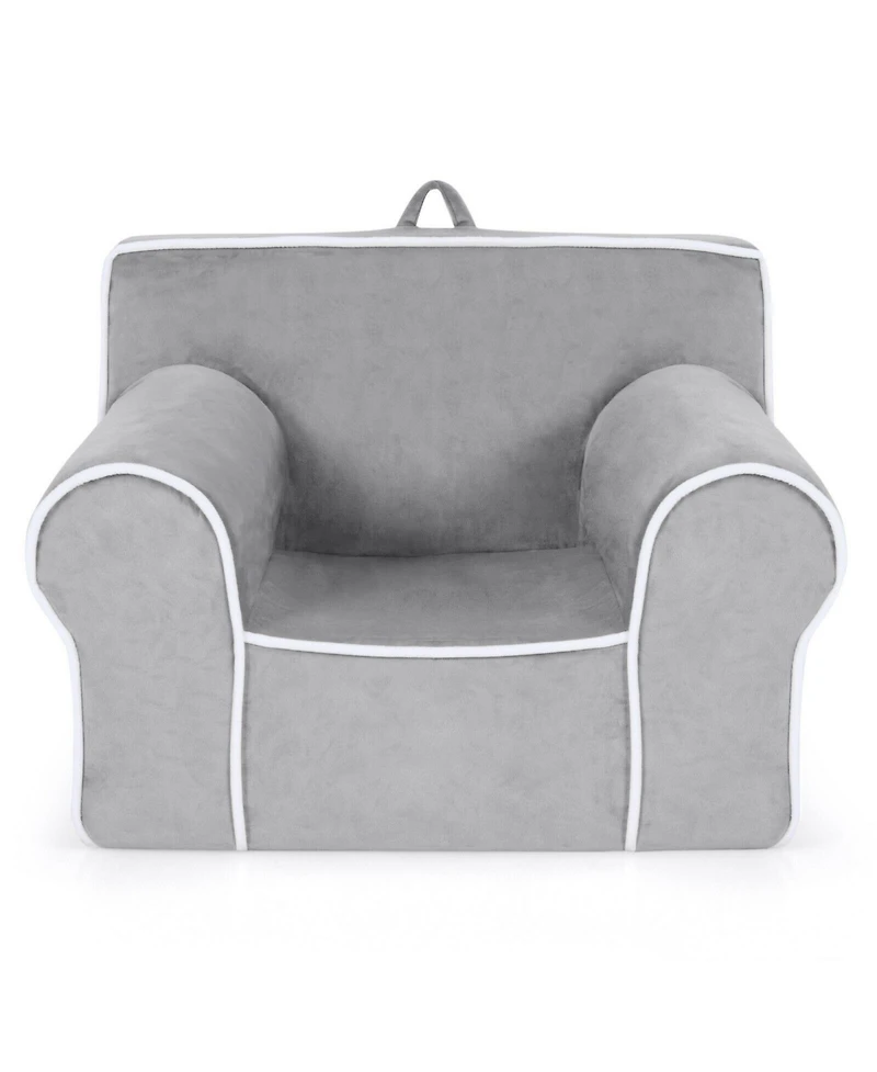 Gouun Upholstered Kids Sofa with Velvet Fabric and High-Quality Sponge