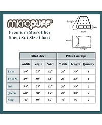 Micropuff Pillowcase Set with Matching Fitted Sheet – Soft, Durable, and Fade-Resistant Bedding