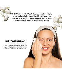 Night Raw Silk Skincare Washcloths, Exfoliating, Multi-Pack