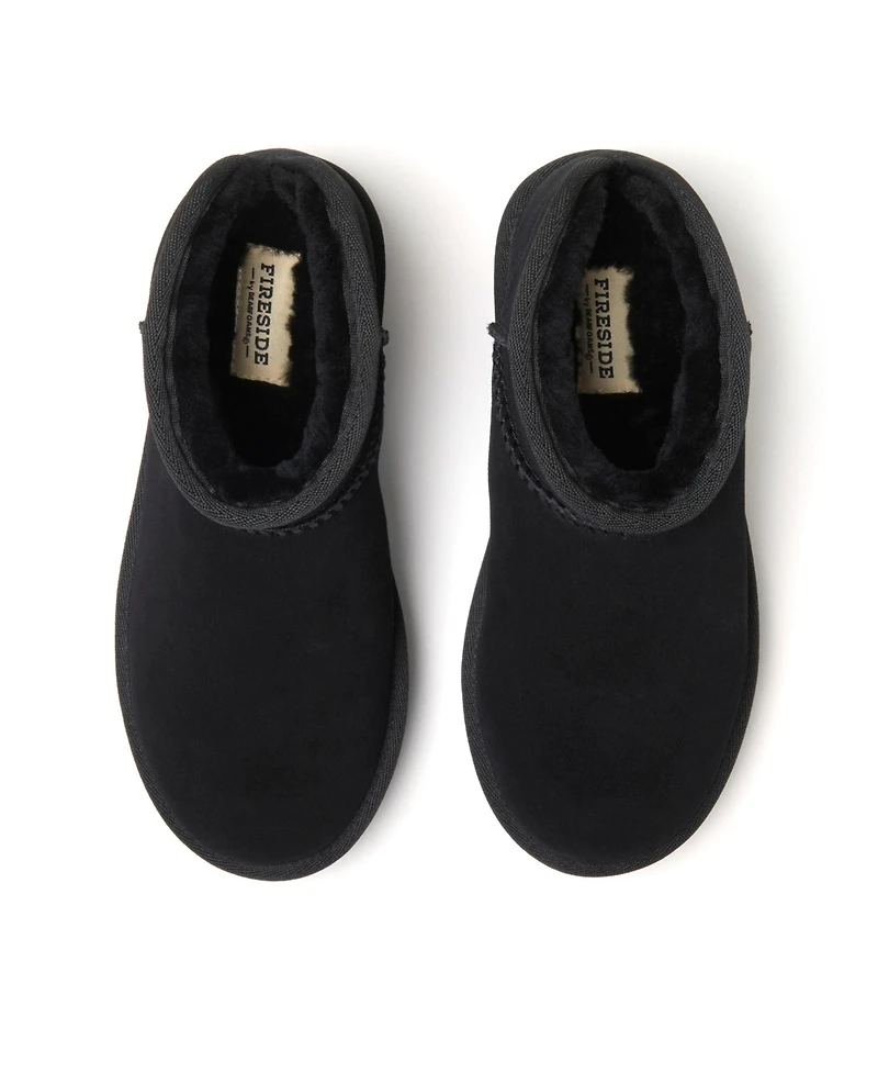Fireside by Dearfoams Women's Kingston Genuine Shearling Platform Bootie