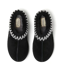 Fireside by Dearfoams Women's Greta Genuine Shearling Clog Slipper with Taping