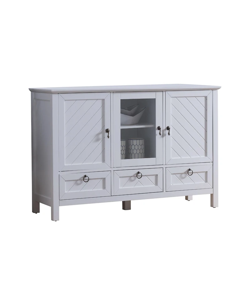 Kings Brand Furniture Evans Sideboard Buffet Console Table Storage Cabinets, White